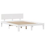vidaXL Cadre de lit et tête de lit sans matelas blanc 135x190 cm