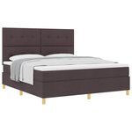 vidaXL Lit à ressorts avec matelas Marron foncé 180 x 200 cm tissu