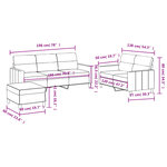 vidaXL Ensemble de canapés 3 Pièces avec coussins Crème Tissu