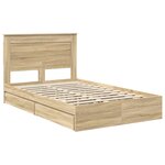 vidaXL Lit de Rangement Chêne Sonoma 120 x 200 cm Bois d'ingénierie