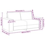 vidaXL Canapé 2 places Rouge vin 180x78x84 cm Tissu