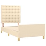 vidaXL Cadre de lit avec tête de lit Crème 100x200 cm Tissu