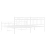 vidaXL Cadre de lit métal sans matelas et pied de lit blanc 200x200 cm