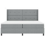 vidaXL Lit à ressorts avec matelas et lumière LED gris clair 200 x 200 cm en tissu