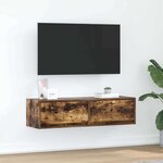 vidaXL Meuble TV Chêne fumé 100 x 31 x 25.5 cm Bois d'ingénierie