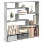 vidaXL Étagère cube murale 7 compartiments gris béton bois ingénierie