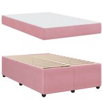 vidaXL Cadre de lit avec matelas Rose 120 x 200 cm Velours