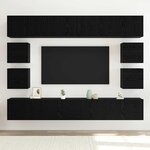 vidaXL Ensemble meuble TV 8 Pièces Chêne noir Bois d'ingénierie