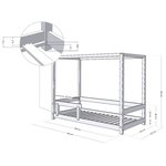 Lit cabane enfant BUNKY 120 x 180 verni