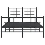 vidaXL Cadre de lit métal avec tête de lit/pied de lit noir 120x190 cm