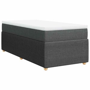 vidaXL Sommier à lattes de lit avec matelas Gris foncé 100x200cm Tissu