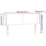 vidaXL Tête de lit à LED Gris foncé 147x16x78/88 cm Velours