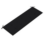 vidaXL Banc Batavia avec coussin noir 150 cm Bois de teck massif