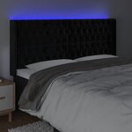 vidaXL Tête de lit à LED Noir 183x16x118/128 cm Velours