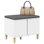 vidaXL Banc d'entrée avec coussin avec stockage Blanc 60 x 38 x 46 cm