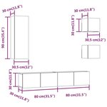 vidaXL Ensemble de meubles TV 5 Pièces Chêne fumé Bois d'ingénierie