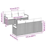 Ensemble de Canapé de Jardin vidaXL 7 Pièces avec Coussins Noir Poly Rattan
