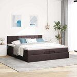 VidaXL Cadre de lit ottoman avec matelas marron foncé 200x200 cm tissu