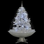 vidaXL Arbre de Noël neigeux avec base de parapluie Blanc 140 cm
