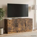 vidaXL Meuble TV Chêne fumé 99 x 34 5 x 47 cm Bois d'ingénierie