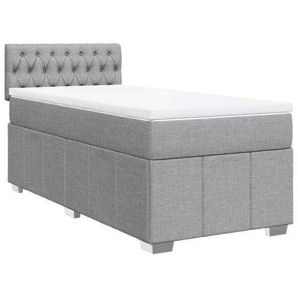 vidaXL Sommier à lattes de lit avec matelas gris clair 80x200 cm tissu