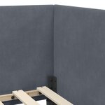 vidaXL Cadre de lit d'angle Gris foncé 100 cm x 200 cm tissu