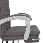 Chaise fauteuil siège pivotante de inclinable de bureau informatique étude similicuir gris 02_0024250