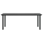 vidaXL Ensemble à manger de jardin 9Pièces noir poly rotin verre