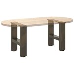 vidaXL Pieds de table basse en acier naturel  2 pièces  40 x (30-31) cm