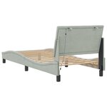 vidaXL Cadre de lit avec LED sans matelas gris clair 90x190 cm velours