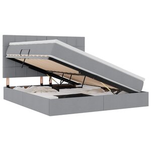vidaXL Lit avec rangement et LED Gris clair 180 x 200 cm Polyester