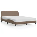 vidaXL Cadre de lit avec tête de lit Cappuccino 140x190 cm Similicuir