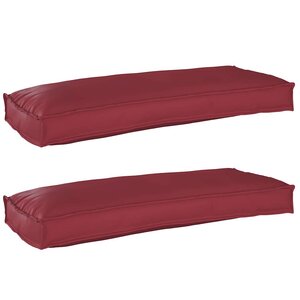 vidaXL Set de coussins de palette 2 Pièces Rouge bordeaux 100 x 40 x 8 cm