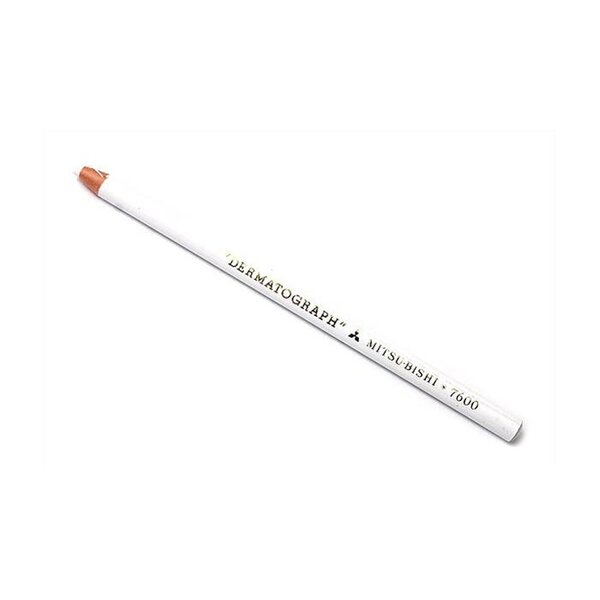 Crayon gras DERMATOGRAPH 7600 Multi support Taille facilitée Blanc x 12 UNI-BALL