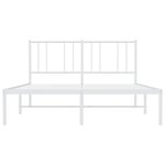 vidaXL Cadre de lit métal sans matelas et tête de lit blanc 120x200 cm
