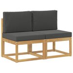 vidaXL 2 Pièce Sofa de milieu extérieur Bois d'Acacia Massif Blanc