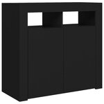 vidaXL Buffet avec lumières LED noir 80x35x75 cm