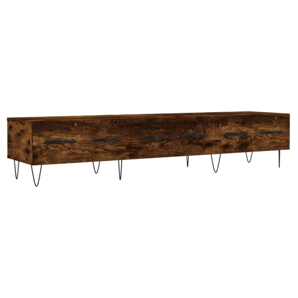 vidaXL Meuble TV chêne fumé 150x36x30 cm bois d'ingénierie