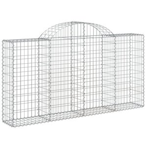 vidaXL Panier de gabions arqué 200x30x100/120 cm Fer galvanisé