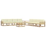 vidaXL Ensemble de canapés d'extérieur 9 pc Blanc et crème Polyester