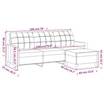 vidaXL Canapé à 3 places avec repose-pieds Gris foncé 180 cm Tissu