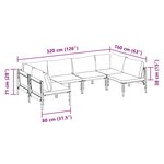 vidaXL Ensemble de canapé de jardin 6 Pièces Anthracite Acier
