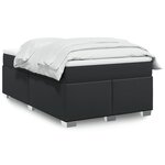 vidaXL Sommier à lattes de lit avec matelas noir 120x190 cm similicuir