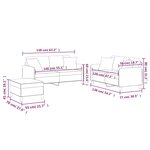 vidaXL Ensemble de canapés 3 Pièces avec coussins rouge bordeaux tissu