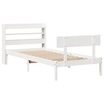 vidaXL Cadre de lit sans matelas blanc 75x190 cm bois de pin massif