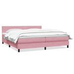 vidaXL Sommier à lattes de lit avec matelas rose 180x210 cm velours