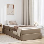 vidaXL Lit avec rangement et matelas 2 pc Cappuccino Cuir