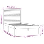 vidaXL Cadre de lit sans matelas blanc 90x200 cm bois massif