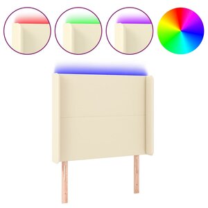 vidaXL Tête de lit à LED Crème 103x16x118/128 cm Similicuir