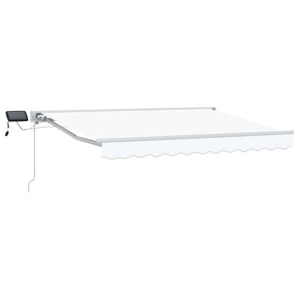 vidaXL Cadre de store manuel avec LEDs Blanc 3 x 2 5 m